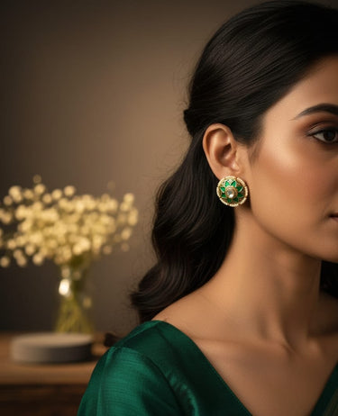 Emerald Beads Earrings